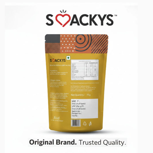 SMACKYS ROASTED POTATO CRISP SALTED 75G