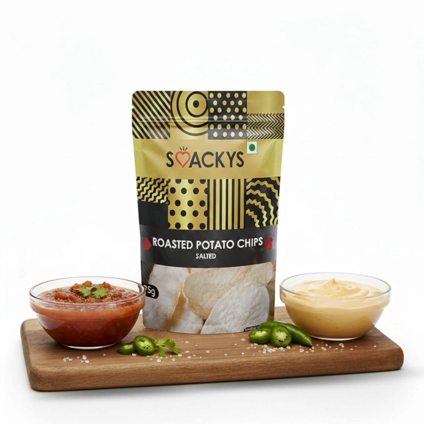 SMACKYS ROASTED POTATO CRISP SALTED 75G