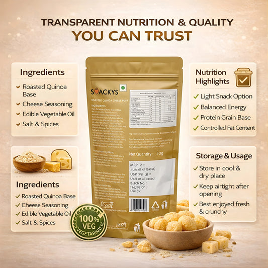 SMACKYS ROASTED QUINOA CHEESE PUFF 50G