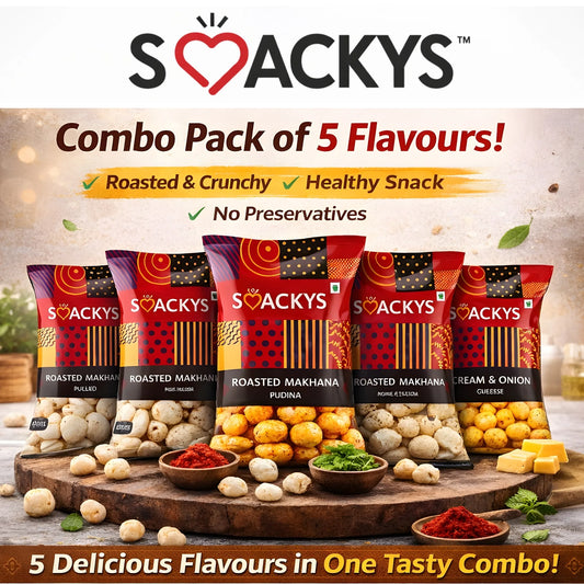 SMACKYS COMBO OF 5 ROASTED MAKHANA