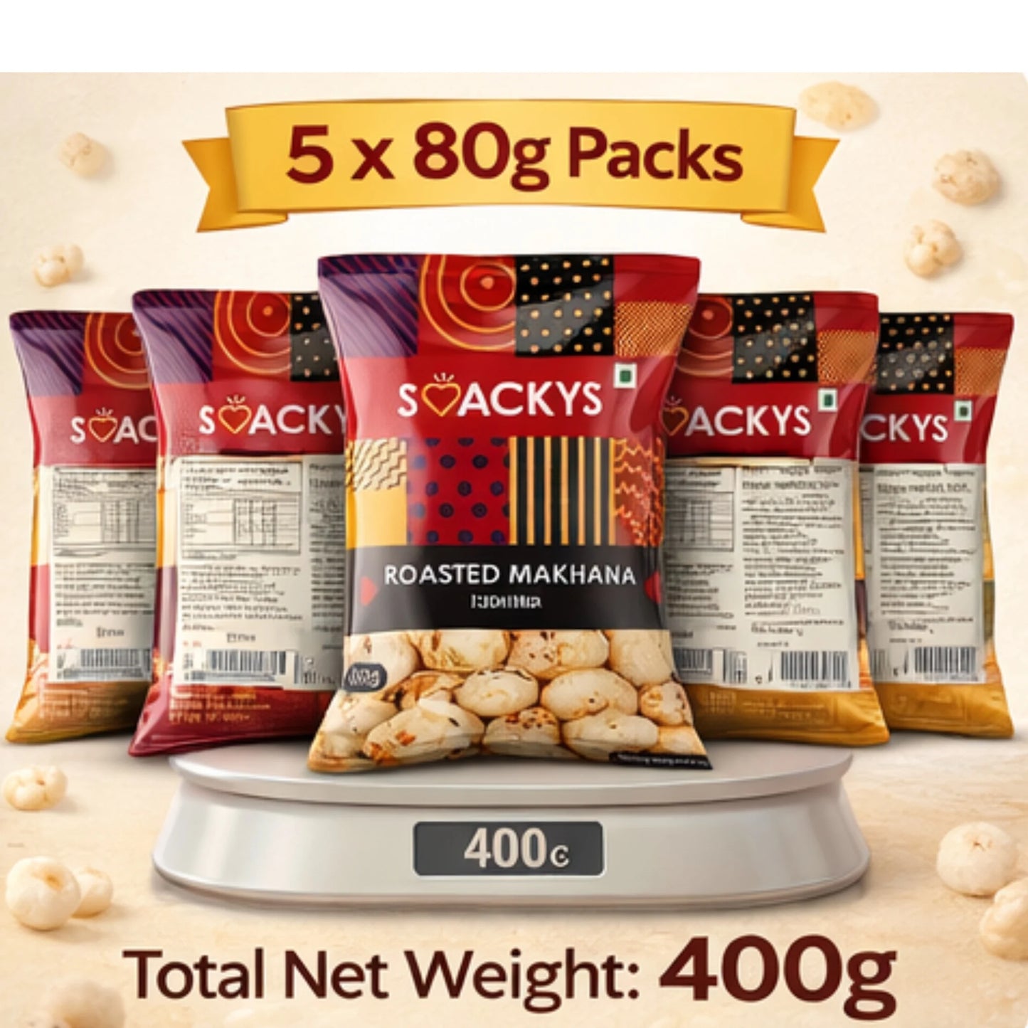 SMACKYS COMBO OF 5 ROASTED MAKHANA