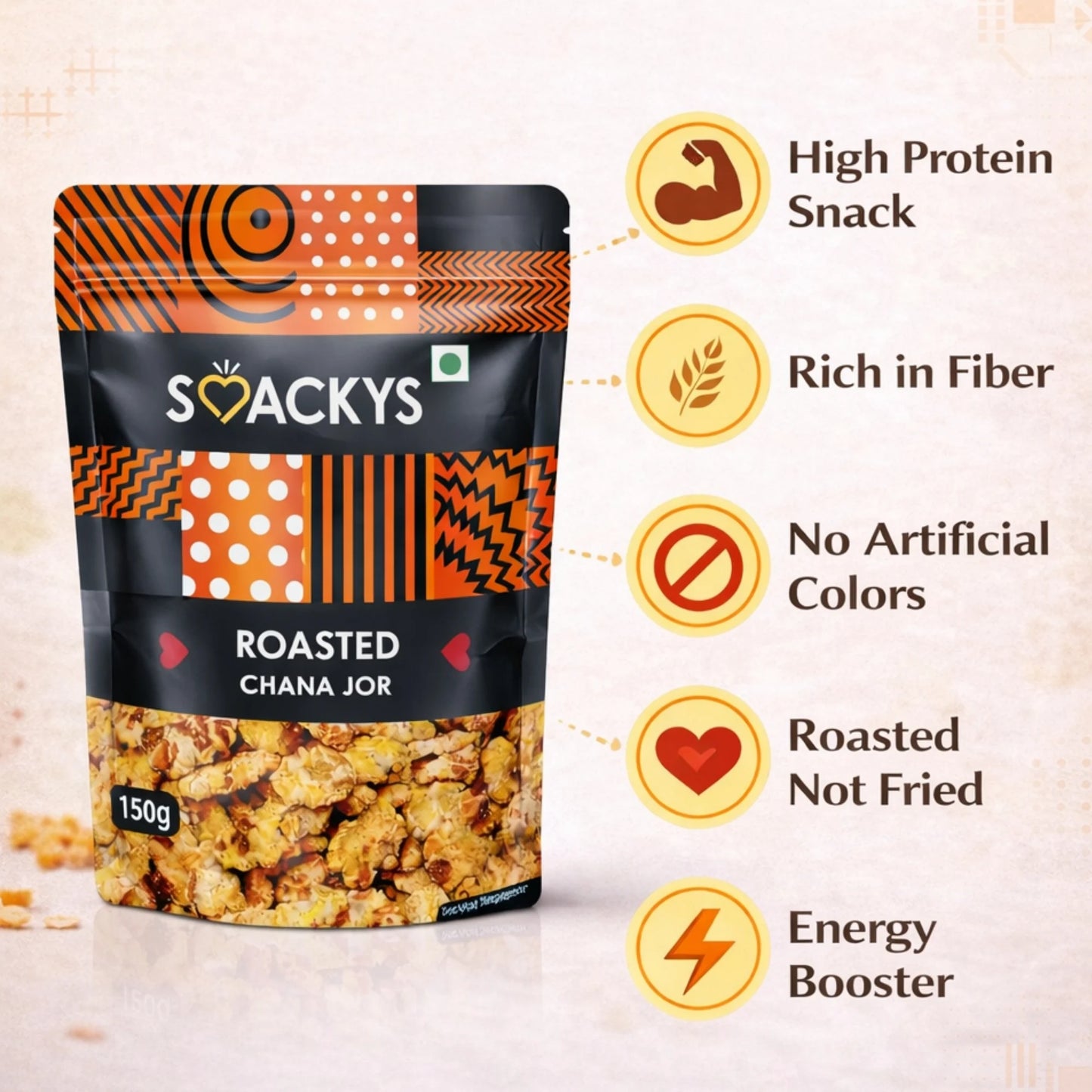 SMACKYS ROASTED CHANA JOR 150G