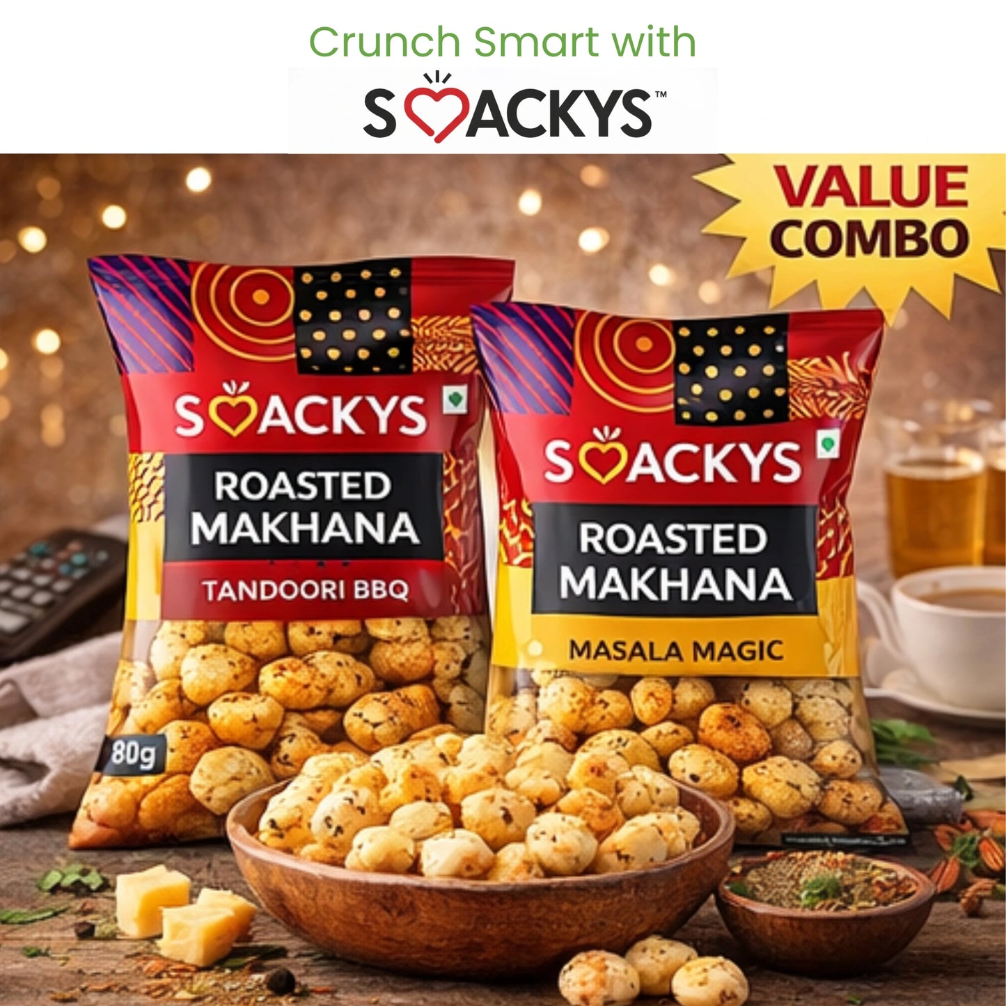 SMACKYS ROASTED MAKHANA 80G