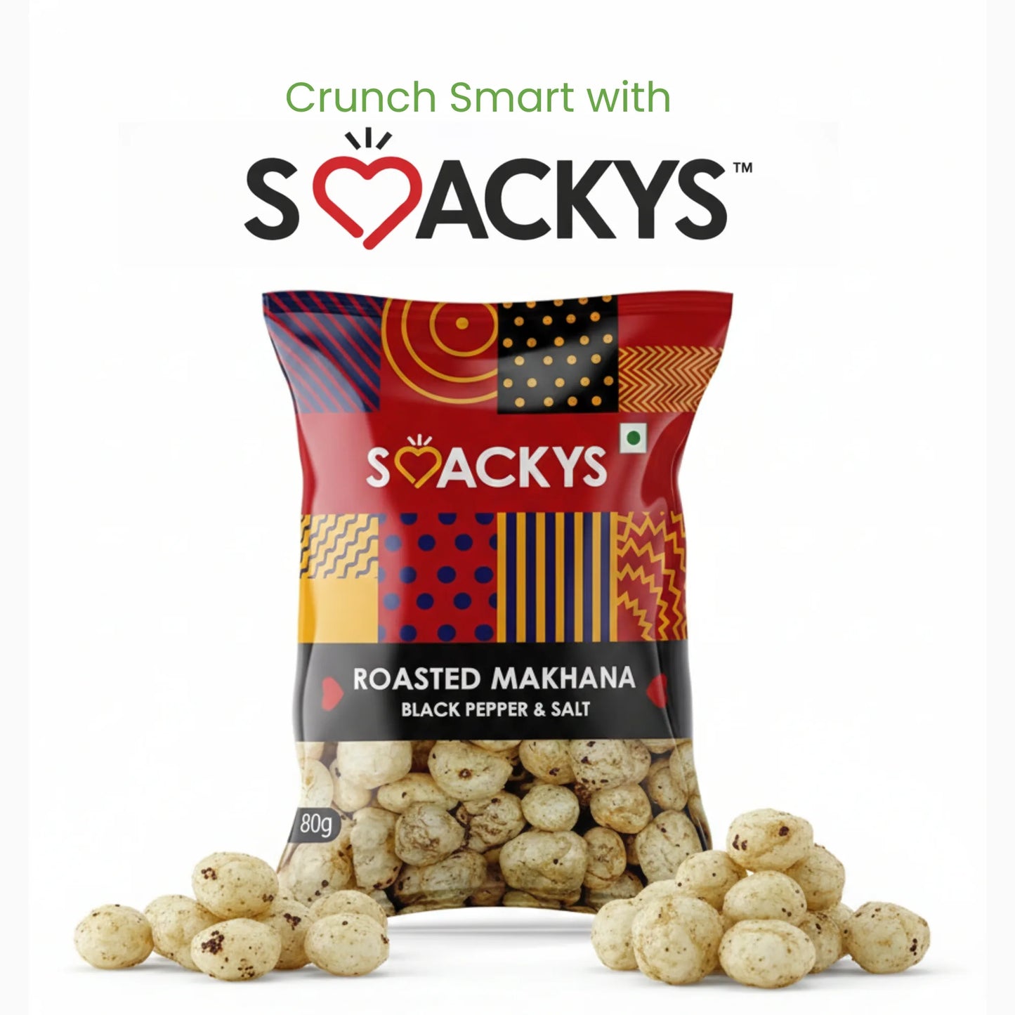 SMACKYS ROASTED MAKHANA BLACK PEPPER & SALT 80G