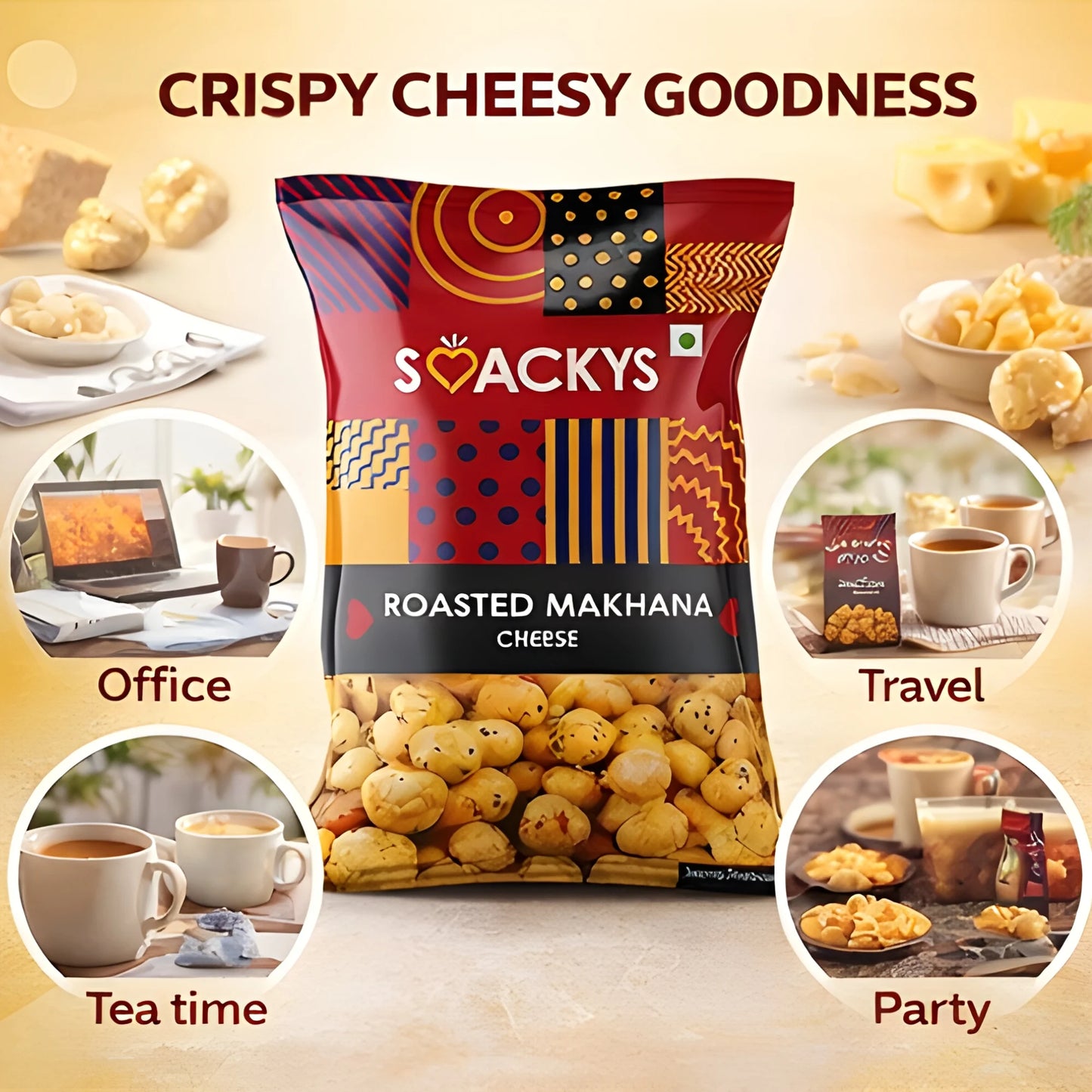 SMACKYS ROASTED MAKHANA CHEESE 80G