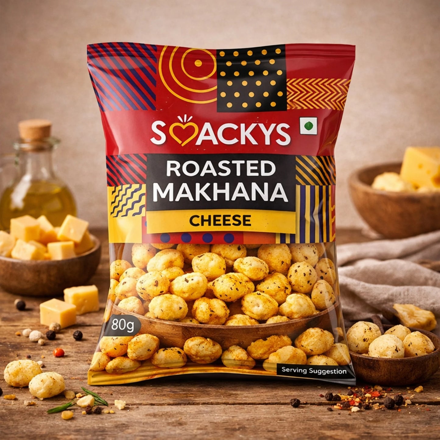 SMACKYS ROASTED MAKHANA CHEESE 80G
