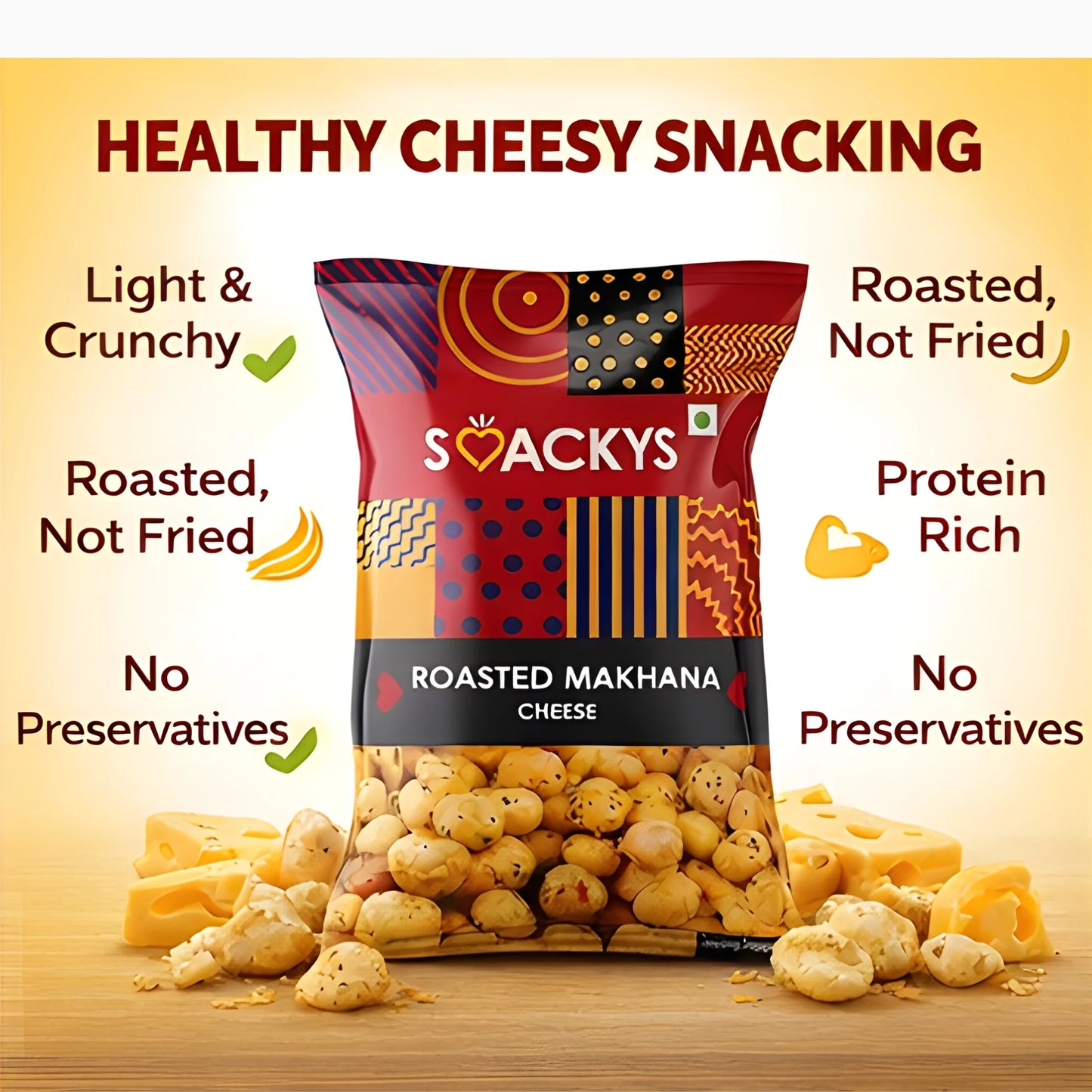 SMACKYS ROASTED MAKHANA CHEESE 80G