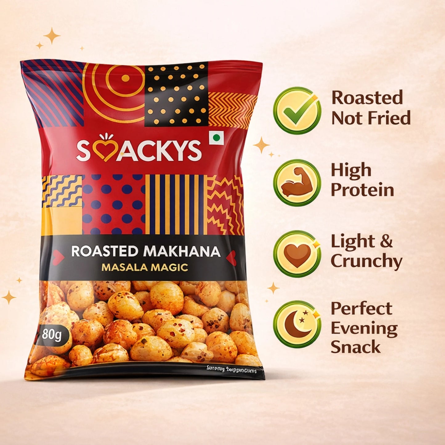 SMACKYS ROASTED MAKHANA MASALA MAGIC 80G