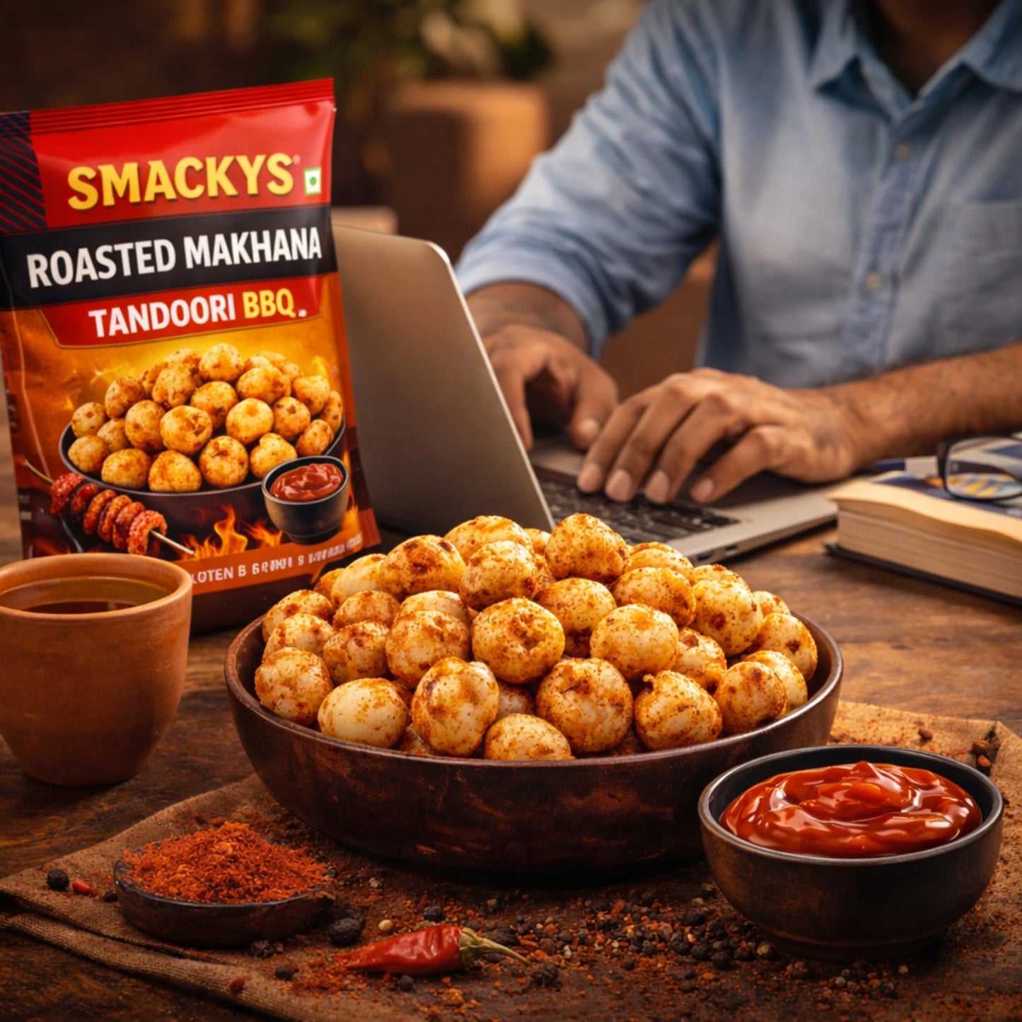 SMACKYS ROASTED MAKHANA TANDOORI BBQ 80G
