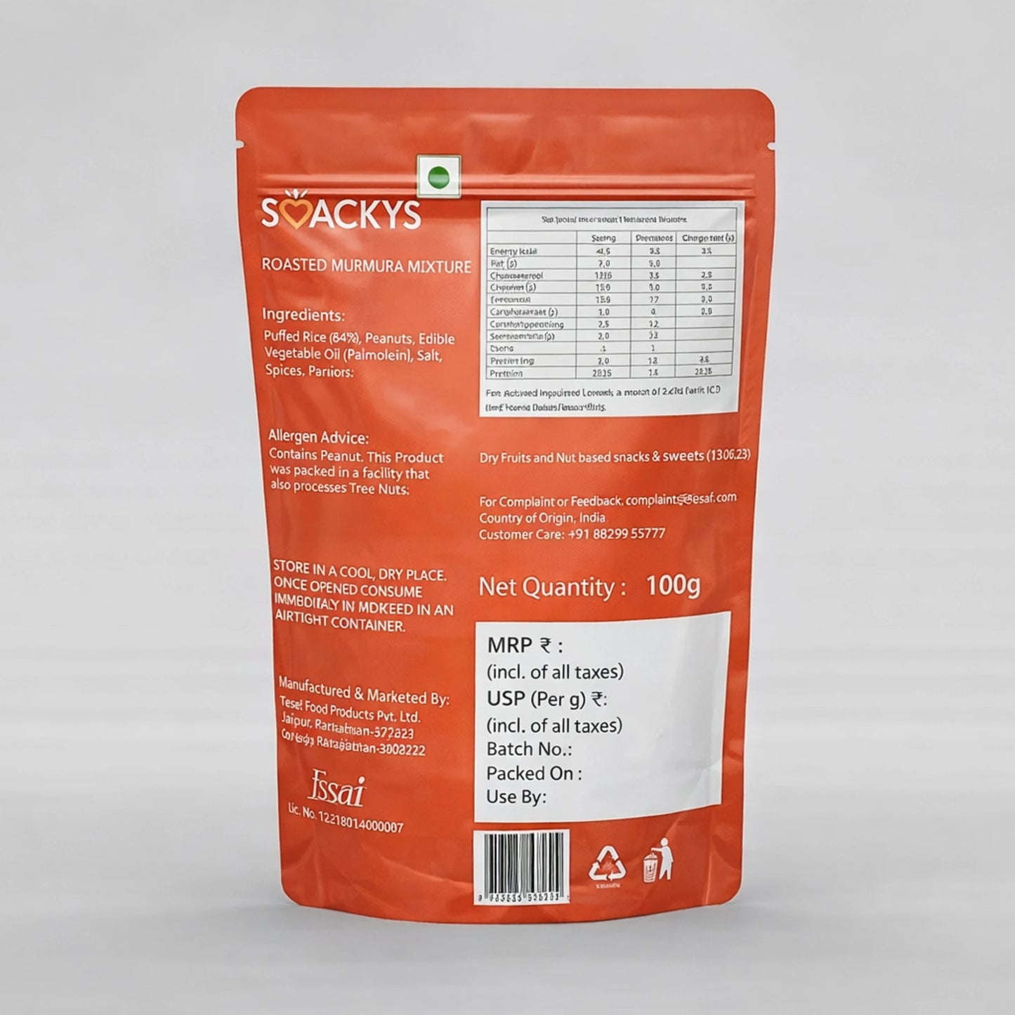 SMACKYS ROASTED MURMURA MIXTURE 100G
