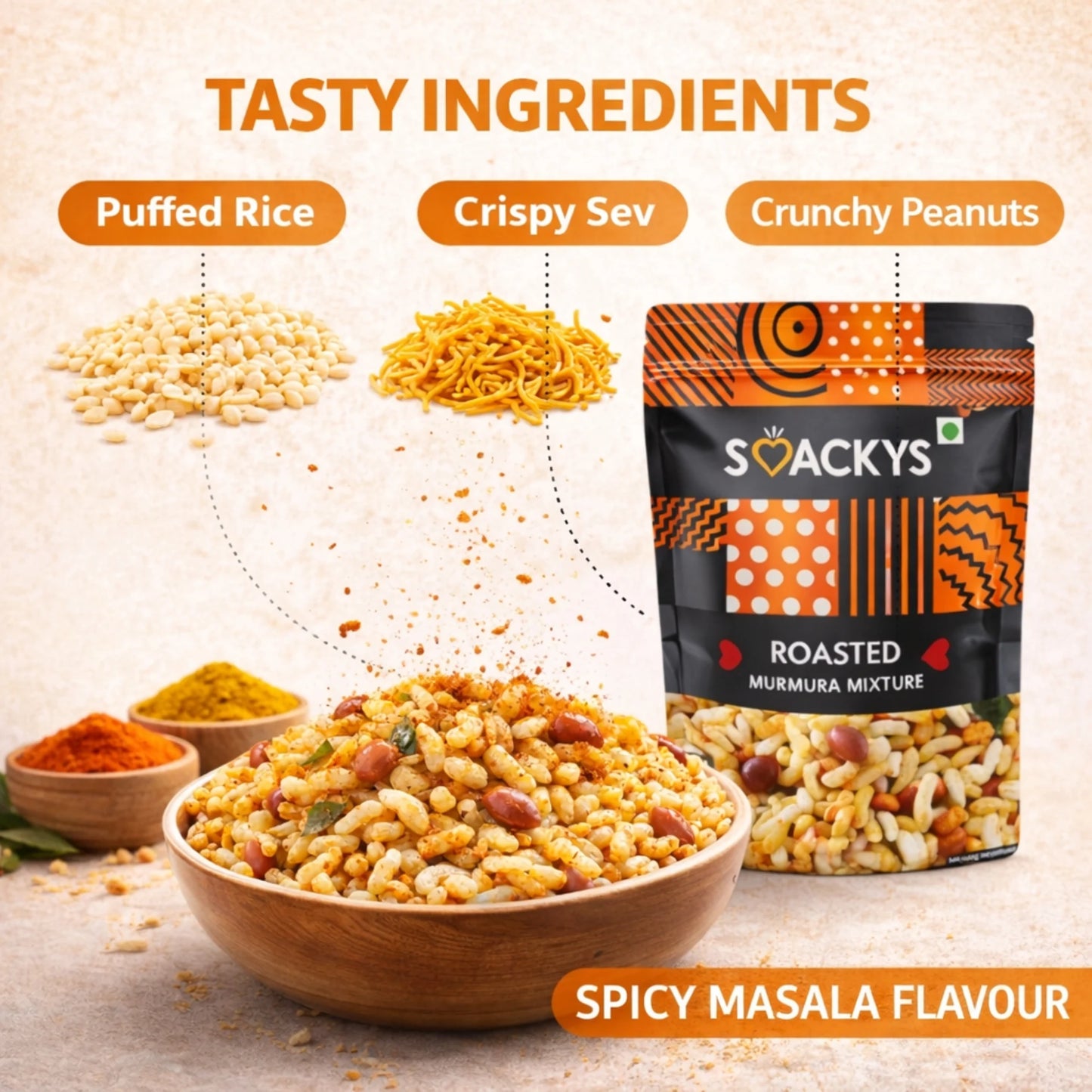 SMACKYS ROASTED MURMURA MIXTURE 100G