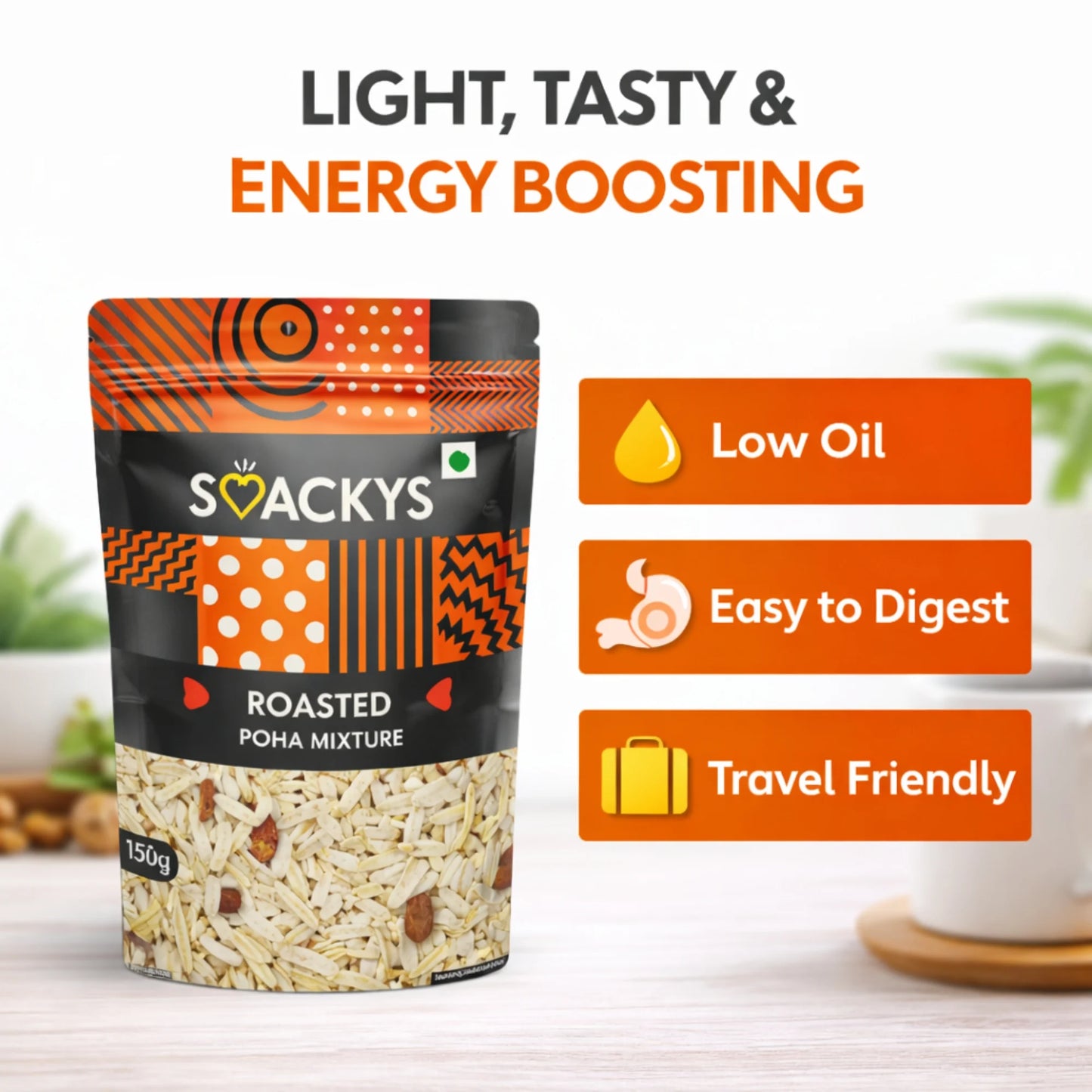SMACKYS ROASTED POHA MIXTURE/BHEL 150G
