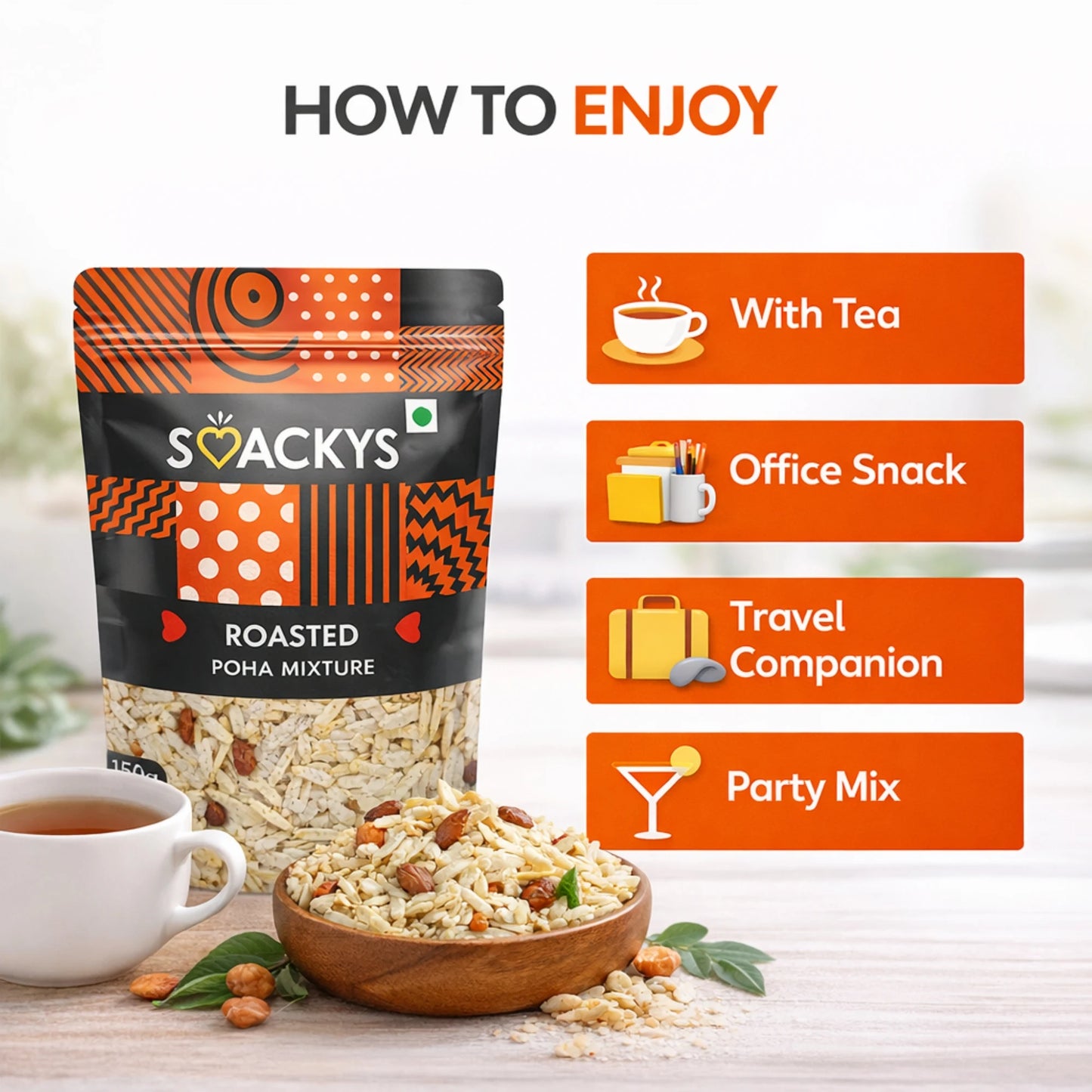 SMACKYS ROASTED POHA MIXTURE/BHEL 150G