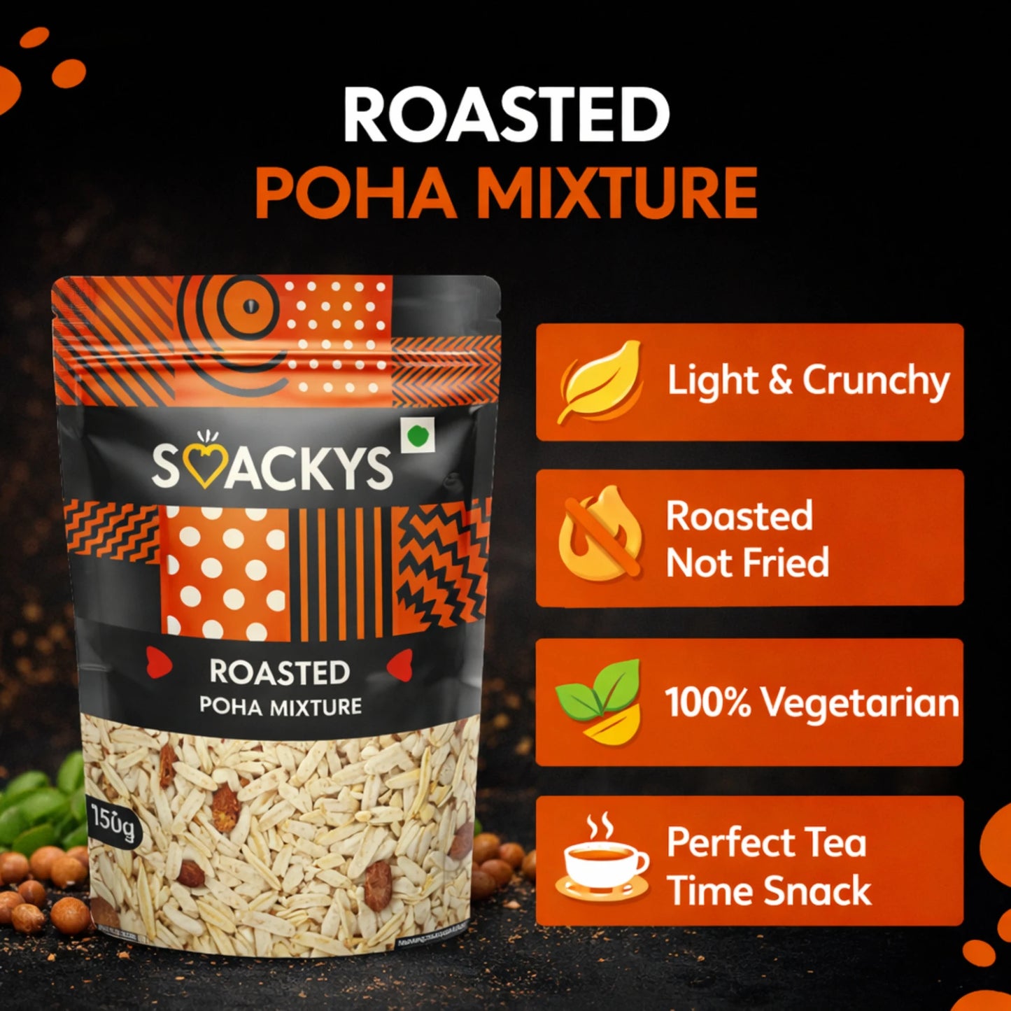 SMACKYS ROASTED POHA MIXTURE/BHEL 150G