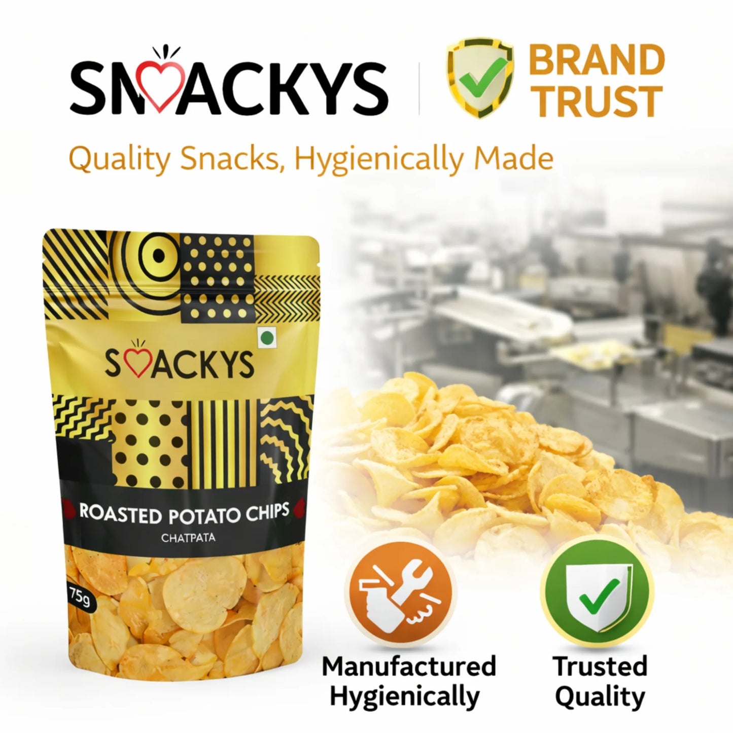 SMACKYS ROASTED POTATO CRISP CHATPATA 75G