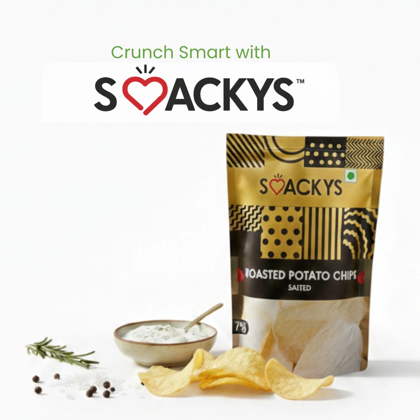 SMACKYS ROASTED POTATO CRISP SALTED 75G