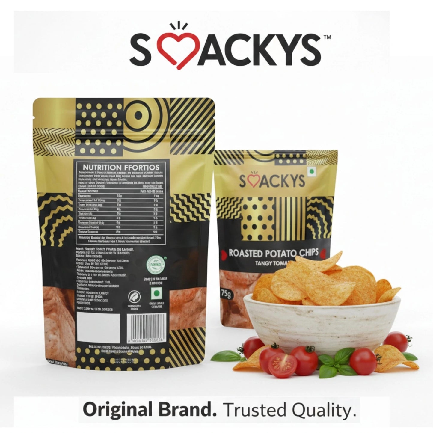 SMACKYS ROASTED POTATO CRISP TANGY TOMATO 75G