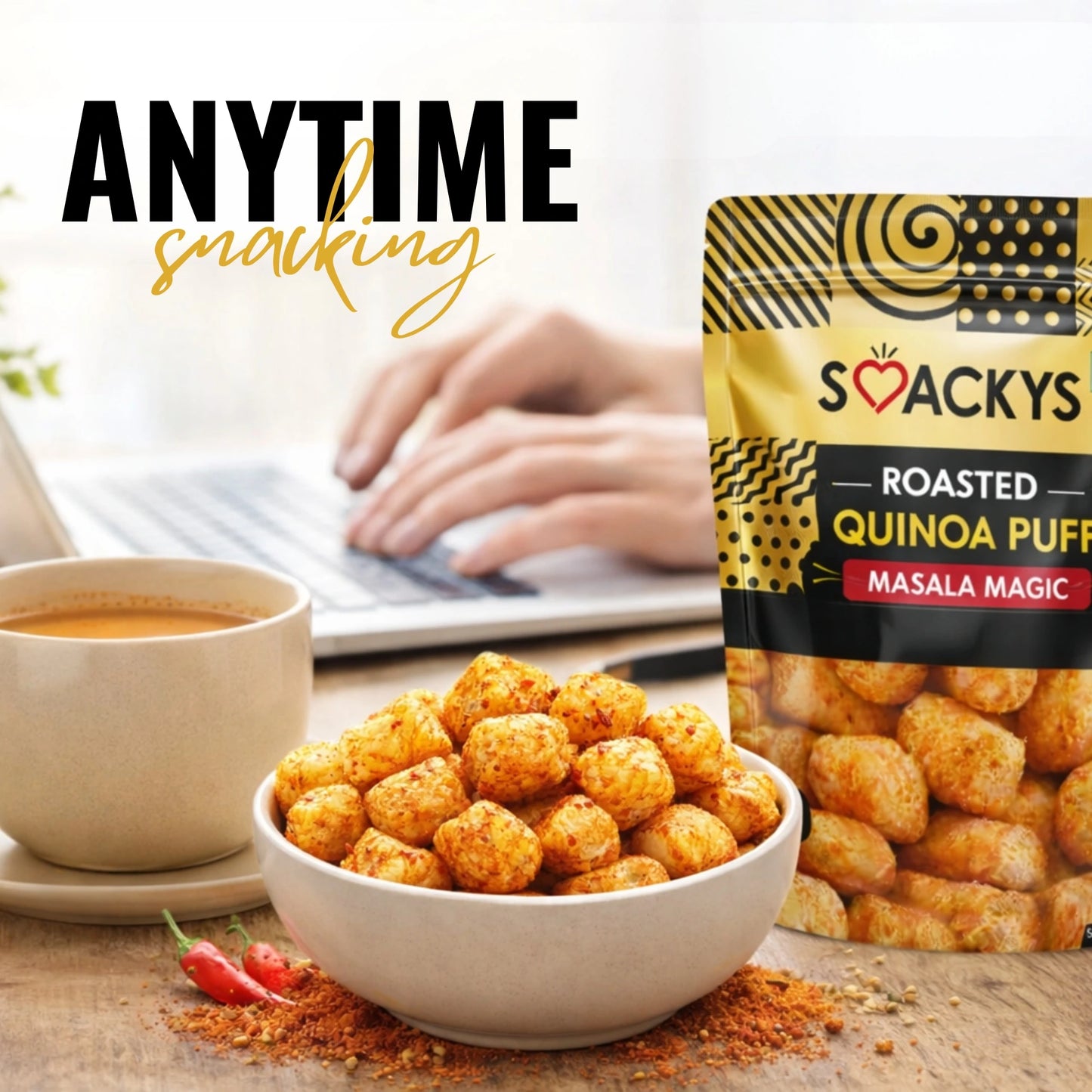 SMACKYS ROASTED QUINOA PUFF MASALA MAGIC 50G
