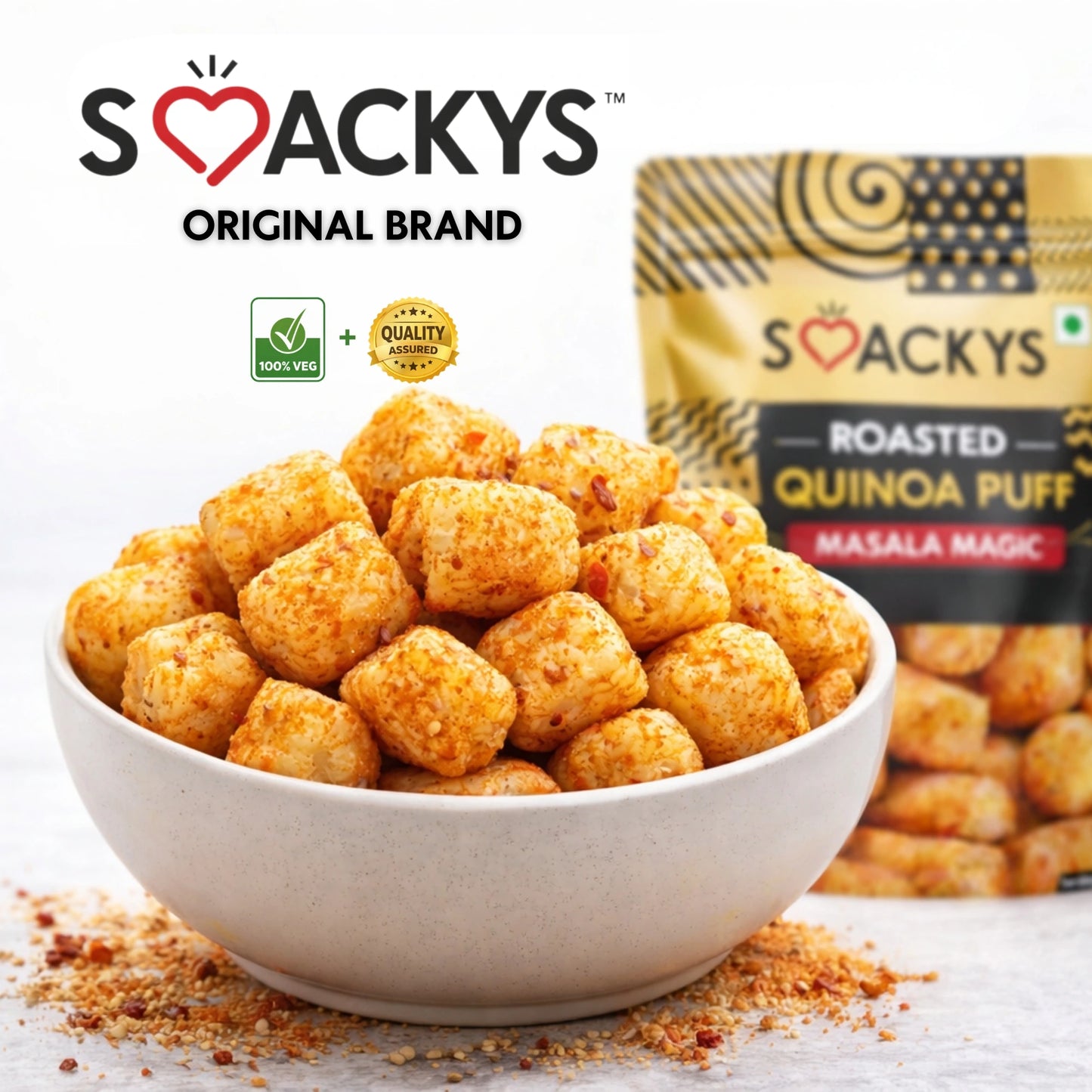 SMACKYS ROASTED QUINOA PUFF MASALA MAGIC 50G