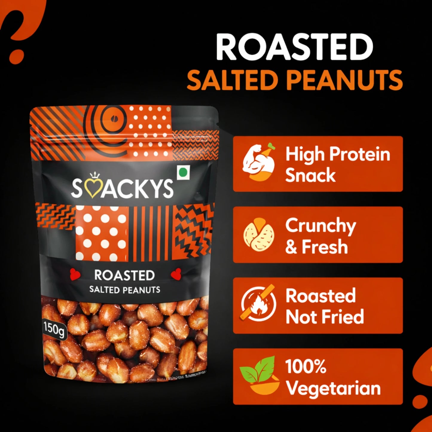 SMACKYS ROASTED SALTED PEANUTS 150G