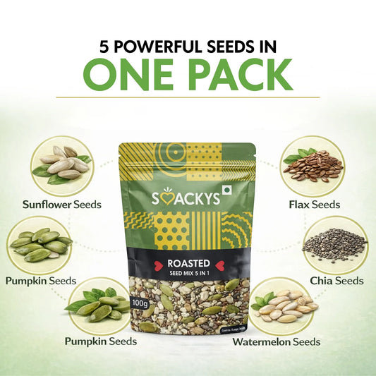 Smackys 5-in-1 Roasted Seed Mix 100g