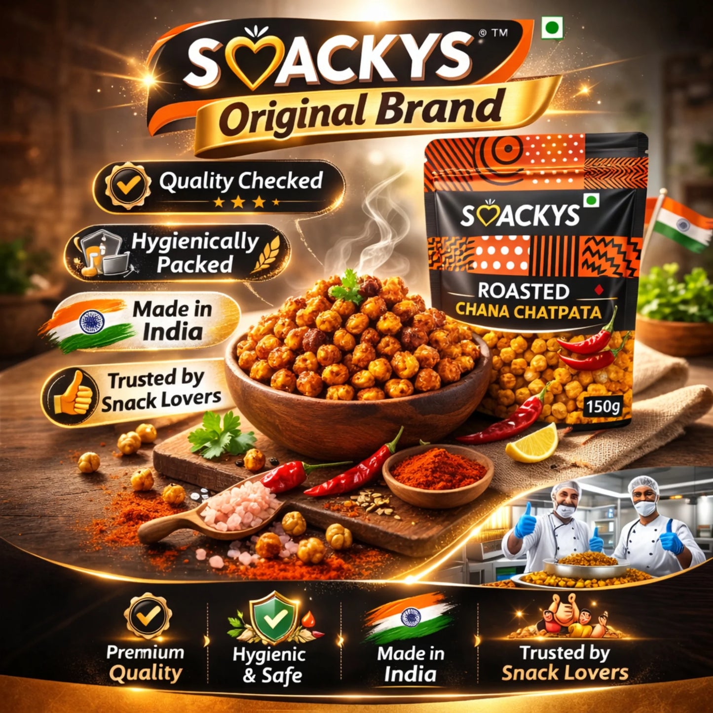 SMACKYS ROASTED CHANA CHATPATA 150G