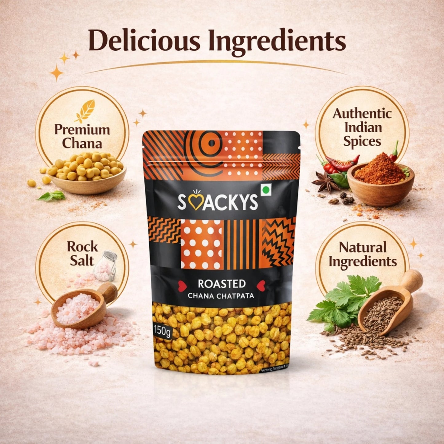 SMACKYS ROASTED CHANA CHATPATA 150G