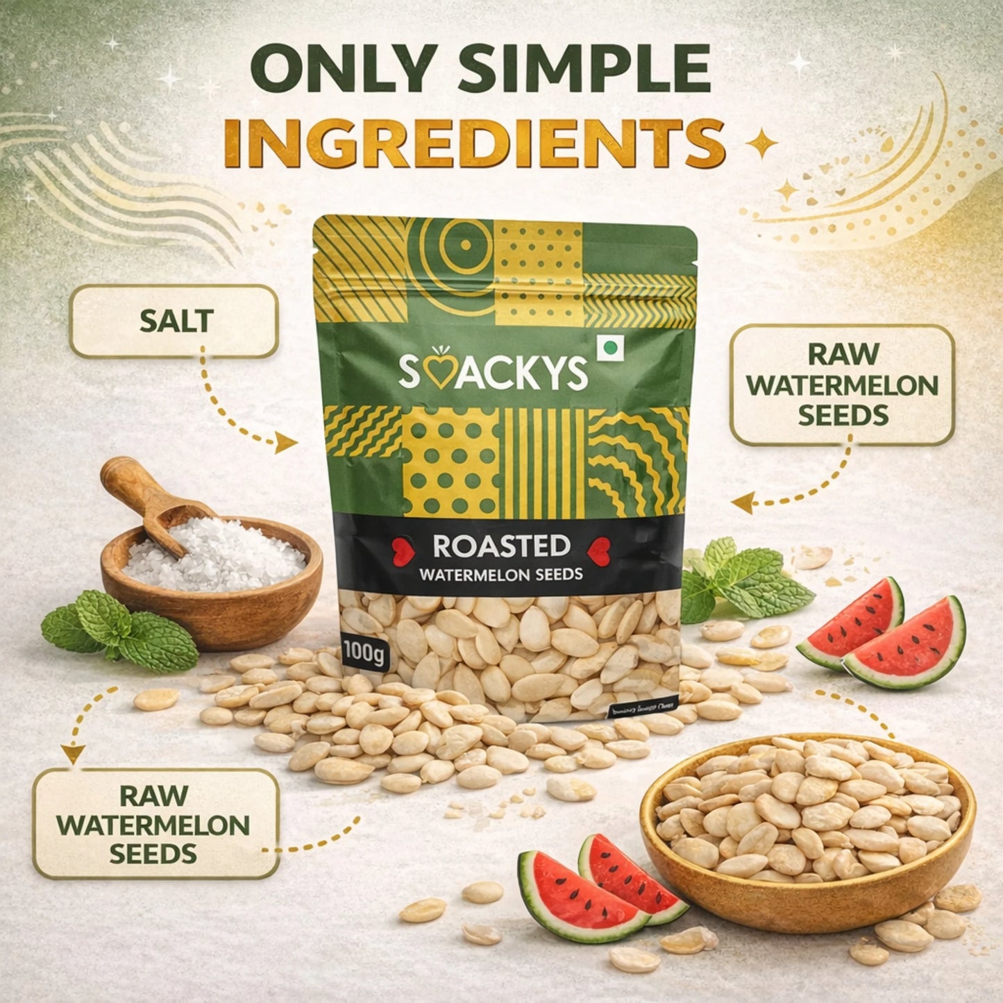 SMACKYS ROASTED WATERMELON SEEDS 100G