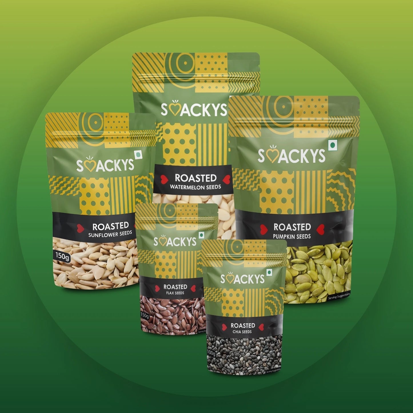 Smackys Roasted Seeds Combo,Pack of 5