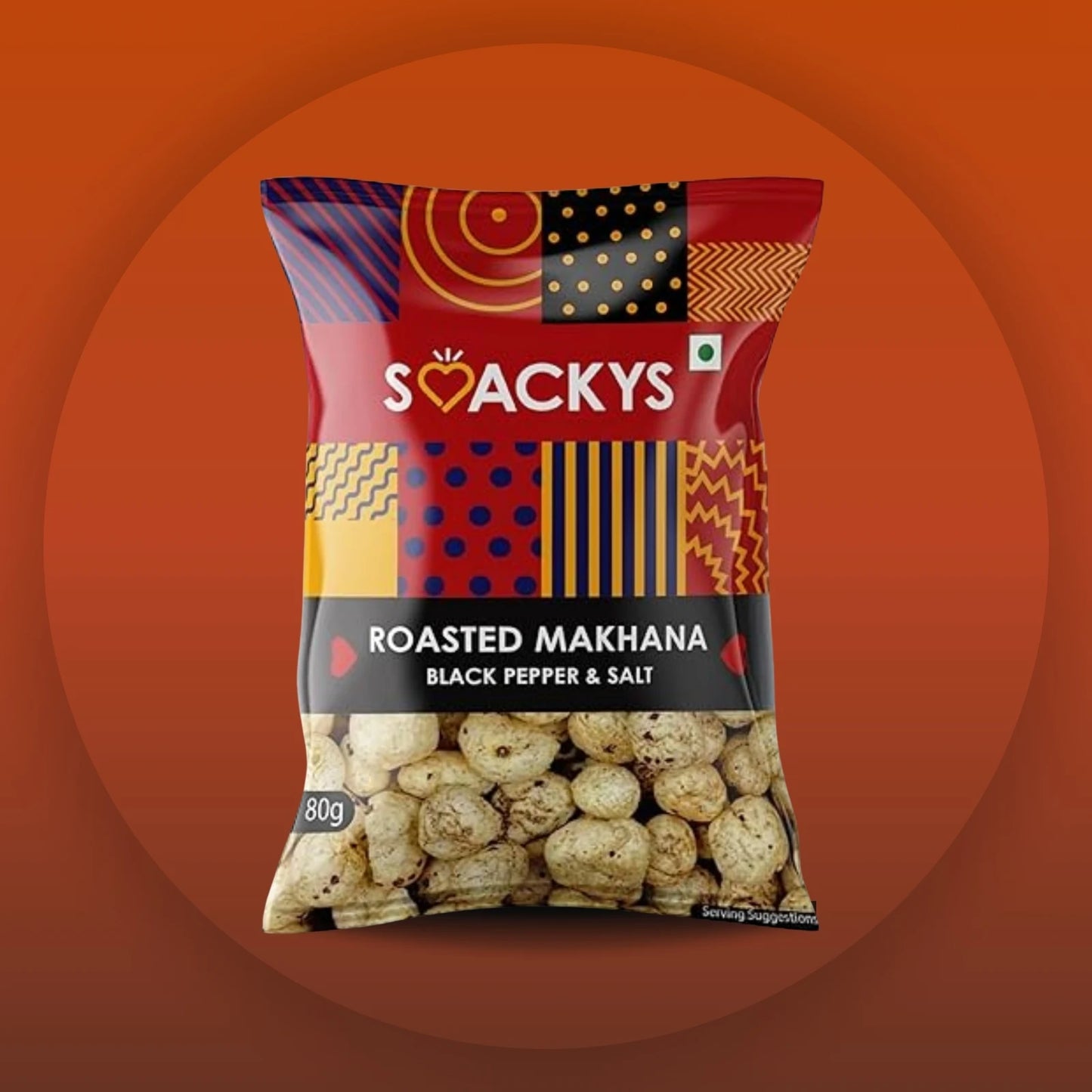 SMACKYS ROASTED MAKHANA BLACK PEPPER & SALT 80G